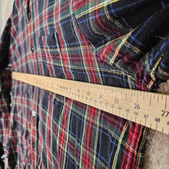 L.L.Bean Flannel Shirt Multicolor Plaid Button-Down Long Sleeve Pocket Men's XL - Picture 4 of 11